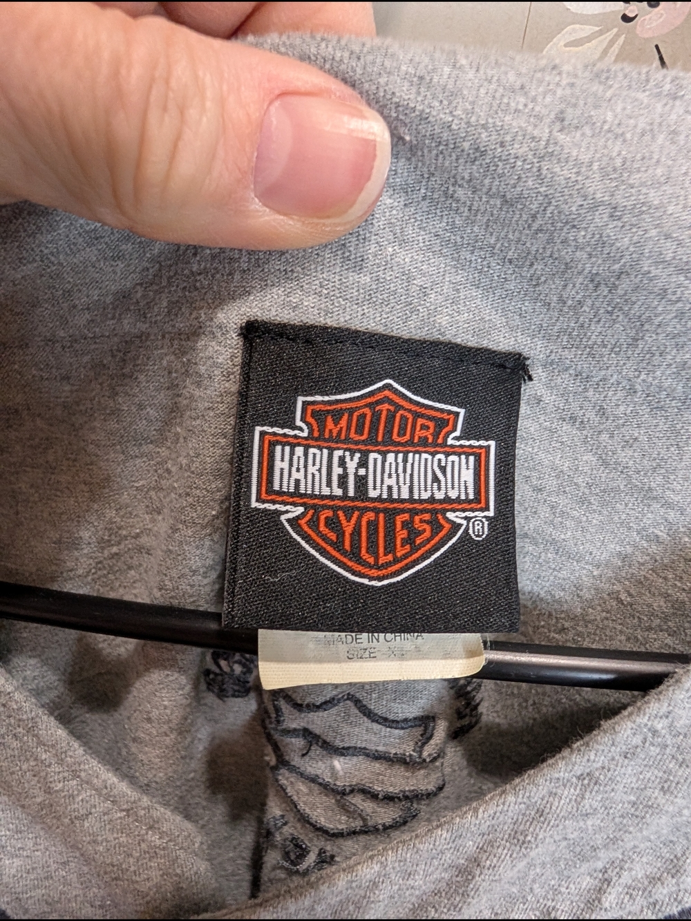 Harley-Davidson Grey and Navy Las Vegas Baseball-Style Shirt VINTAGE - Picture 4 of 8